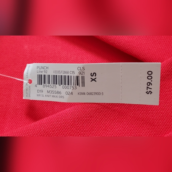 NWT NEW Lands End Sleeveless Pima Jersey Knit Maxi Dress Red Orange Size XS - Picture 10 of 12